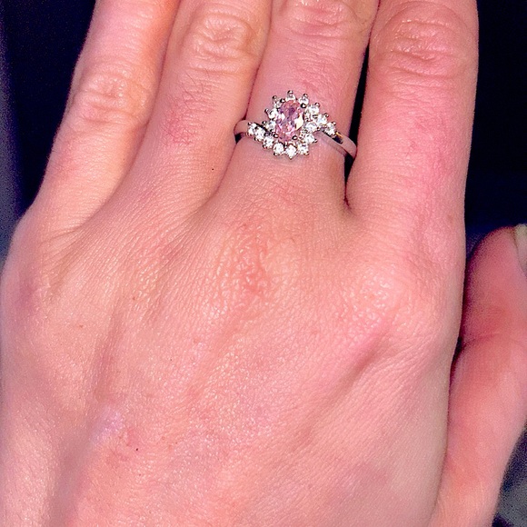 NWOB-*STUNNING*•Size 7•Sterling Silver s925•CZ stones•white/clear +PINK RING! - Picture 1 of 10